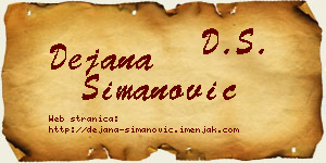 Dejana Simanović vizit kartica